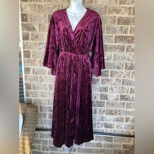 H by Halston Red Velvet duster or Dress Size L/XL
